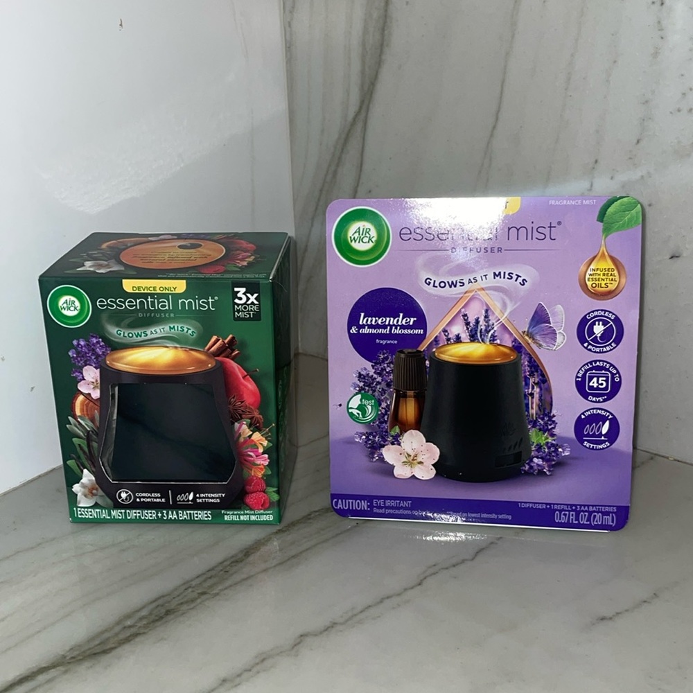 2 New Air Wick Essential Mist Diffuser Bundle